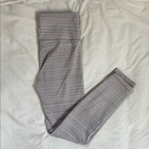 Athleta Striped White and Tan Women's Leggings size Small